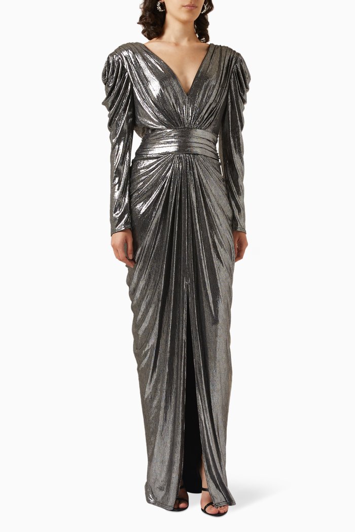 

Draped Gown in Metallic-jersey, Silver