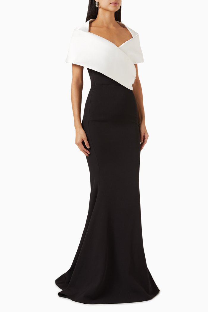 

Two-tone Gown in Crepe, Multicolour