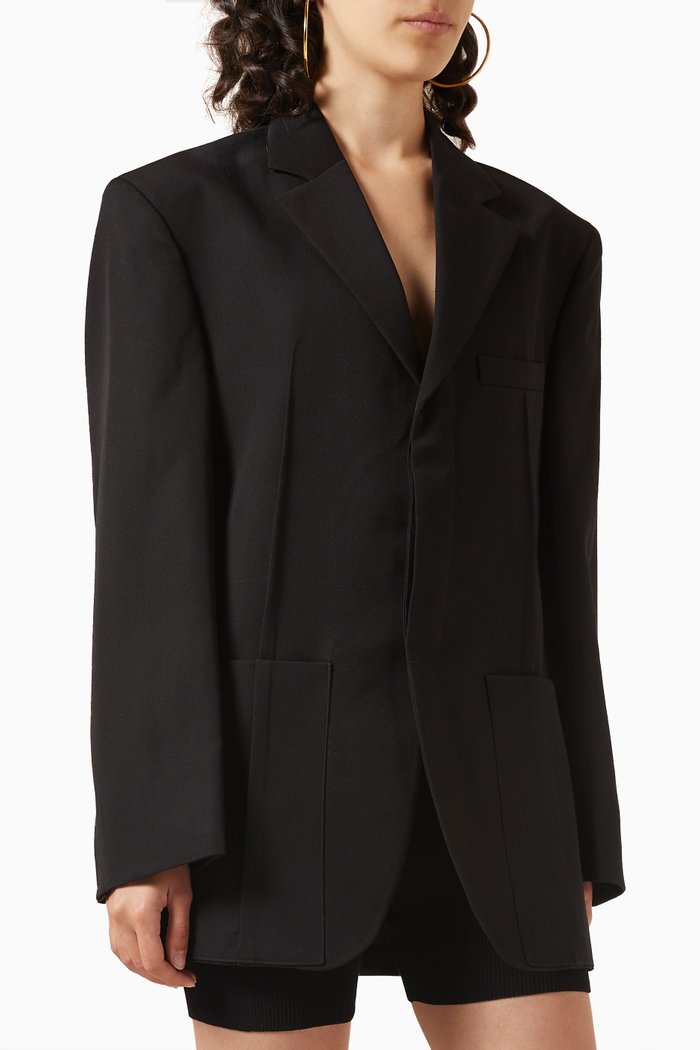 

La Veste D'homme Blazer in Viscose-blend, Black