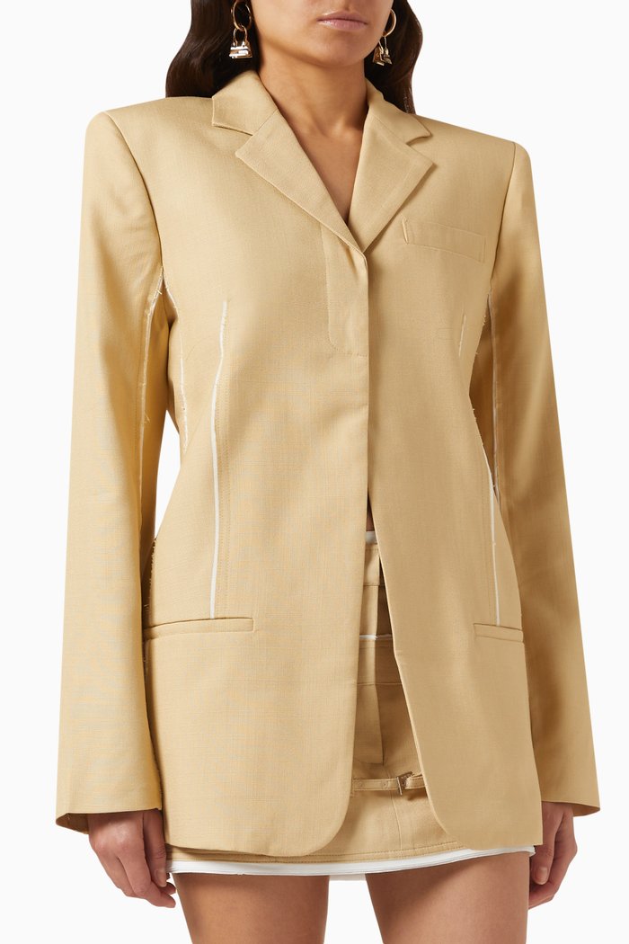 

La Veste Caraco Blazer in Viscose, Neutral