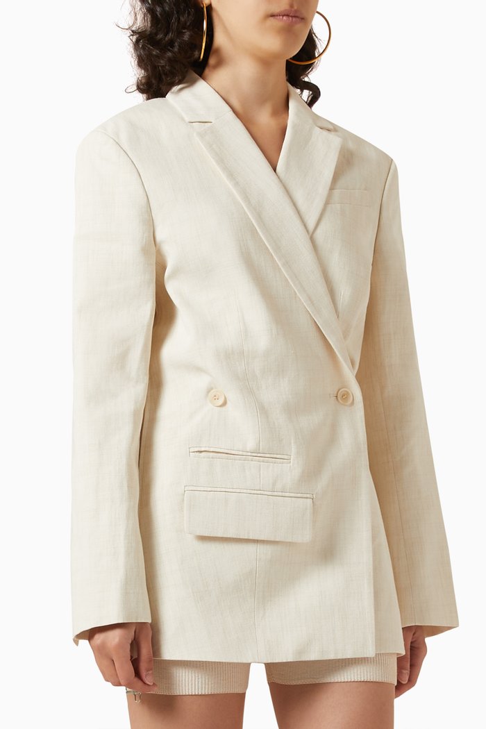

La veste Tibau Crossover Bouble Breasted Blazer, Neutral