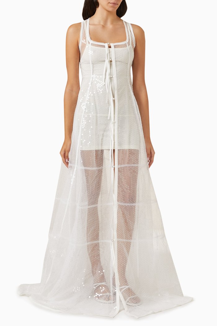 

La Robe Dentelle Slip Dress, White