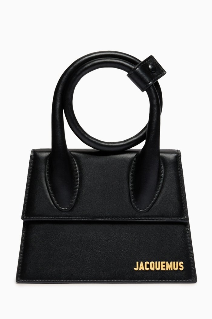 

Le Chiquito Noeud Tote Bag in Smooth Cowskin Leather, Black