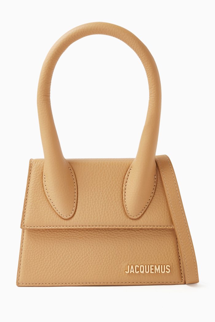

Le Chiquito Moyen Tote Bag in Grained Leather, Brown