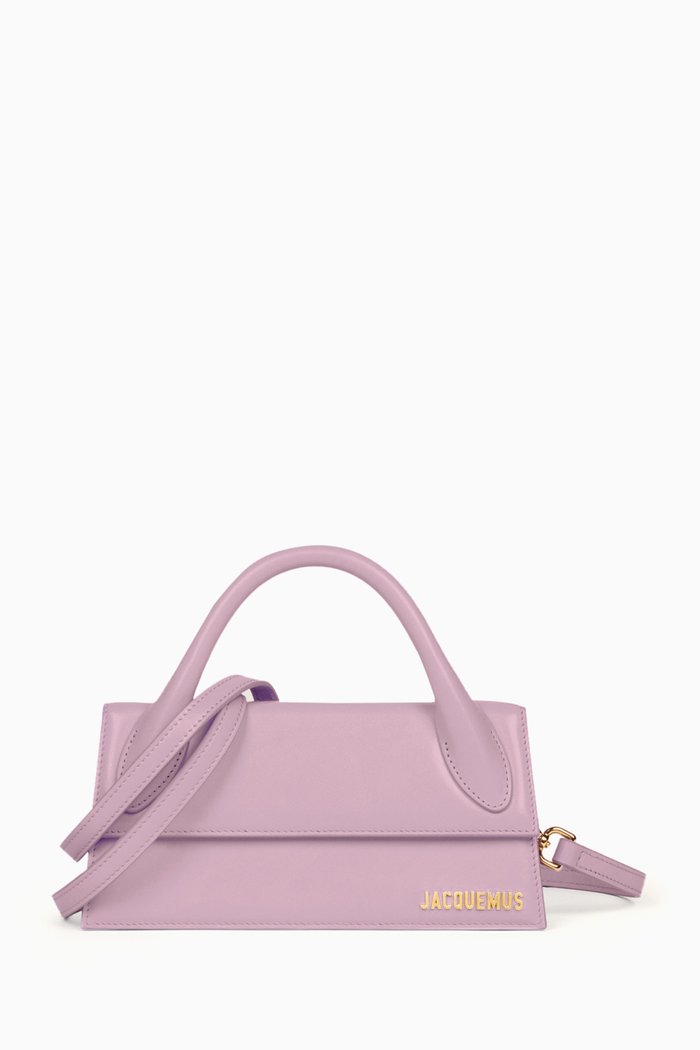 

Le Chiquito Long Tote Bag in Leather, Purple
