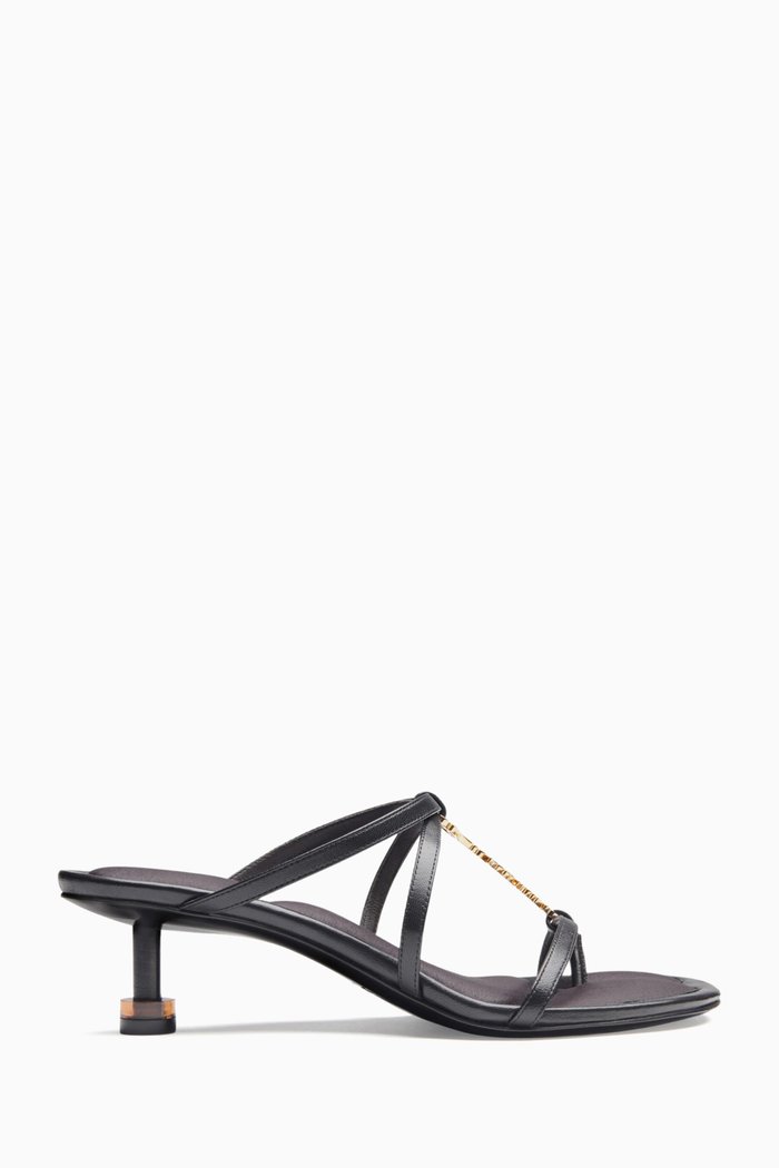 

Les Sandales Basses Pralu Sandals in Leather, Black