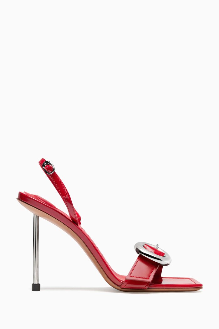 

Les Sandales Regalo Hautes 100 Slingback in Glossy Calfskin Leather, Red
