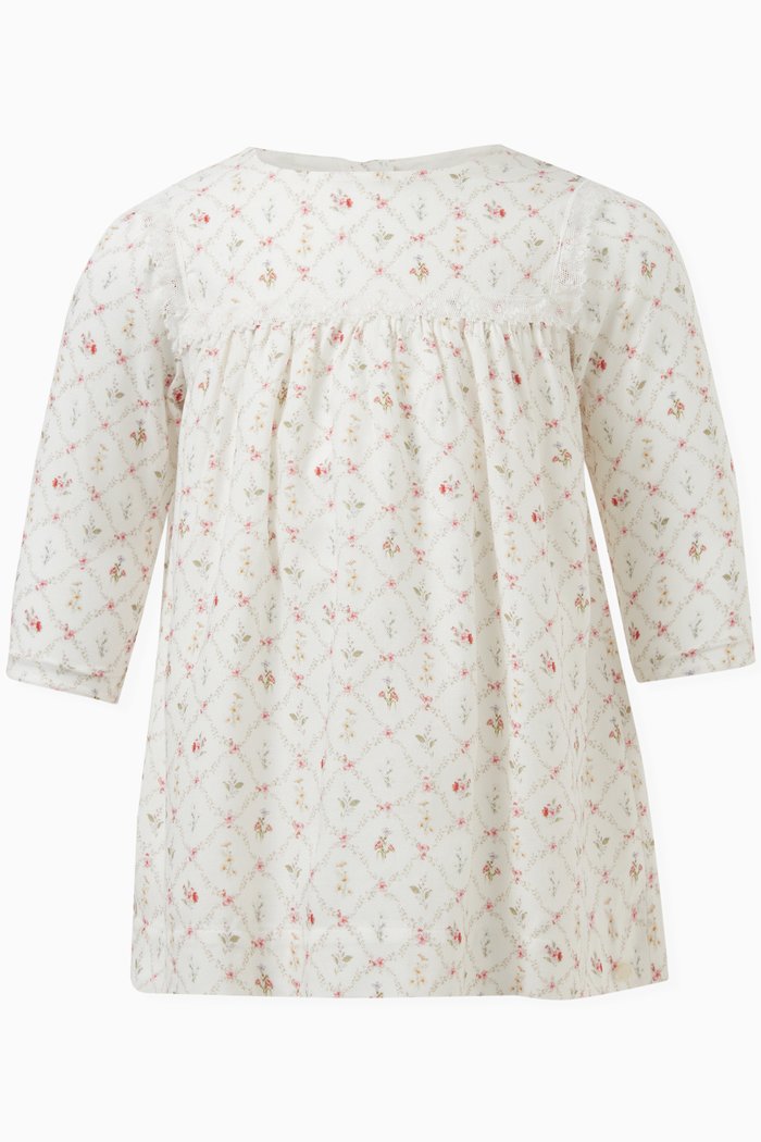 

Floral Print Dress in Cotton, Neutral