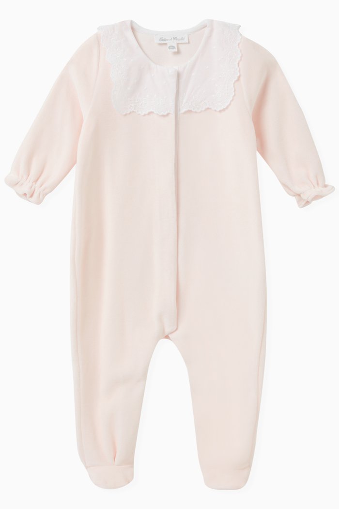 

Bib Collar Pyjamas in Cotton Blend, Pink