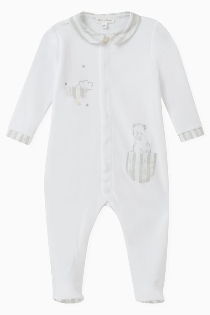 

Dream Motif Sleepsuit in Cotton-blend, Grey