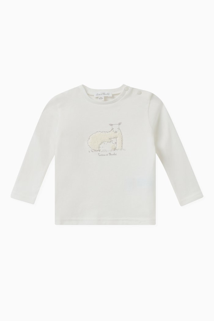 

Graphic Logo-print T-shirt in Cotton, Neutral