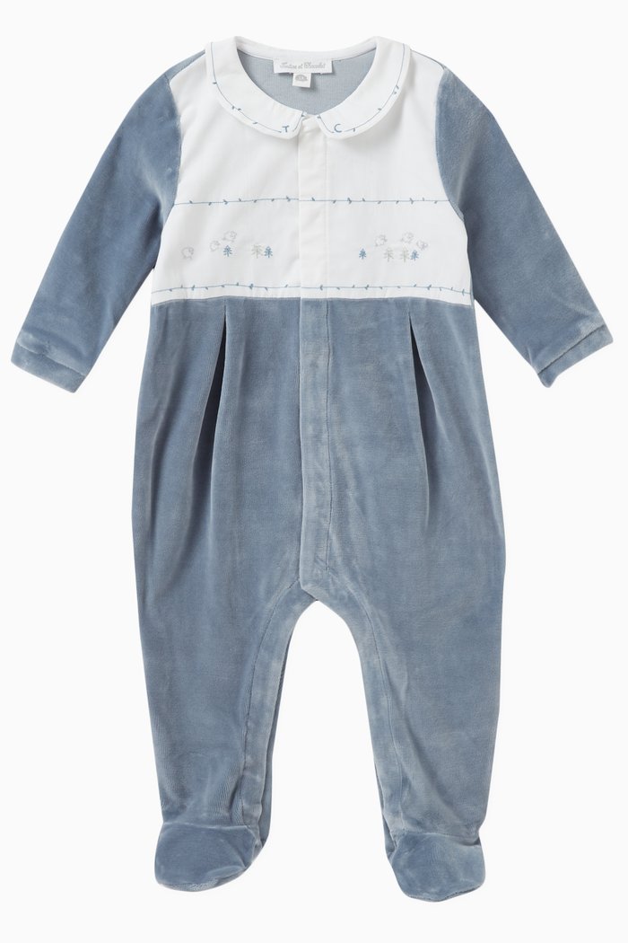 

Sheep Sleepsuit in Cotton-blend, Blue