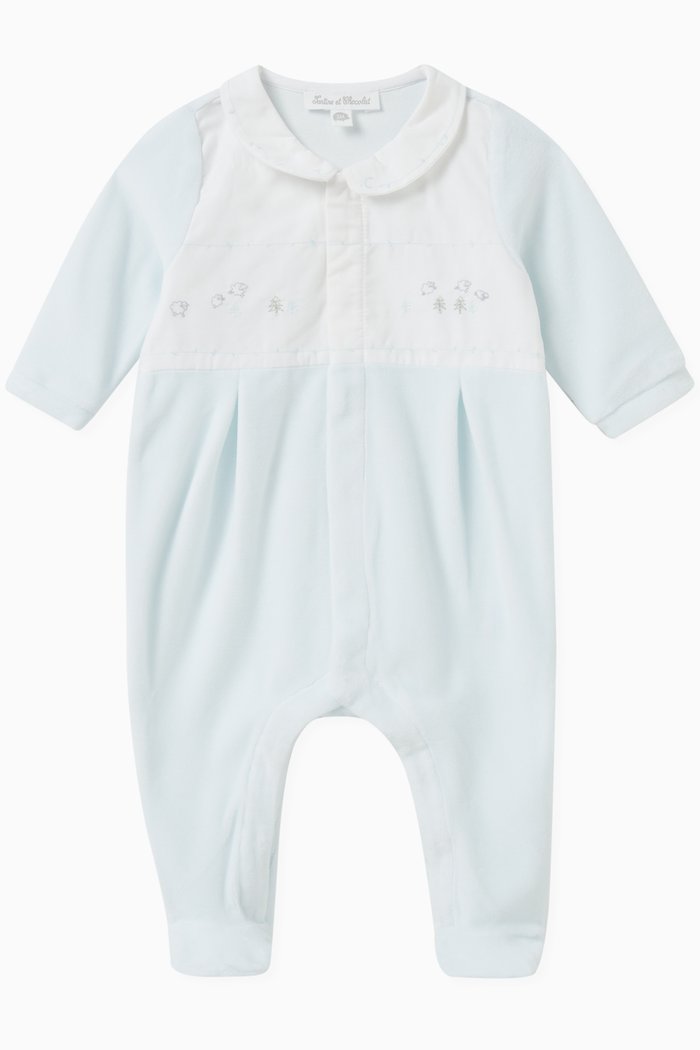 

Sheep Sleepsuit in Cotton-blend, Blue