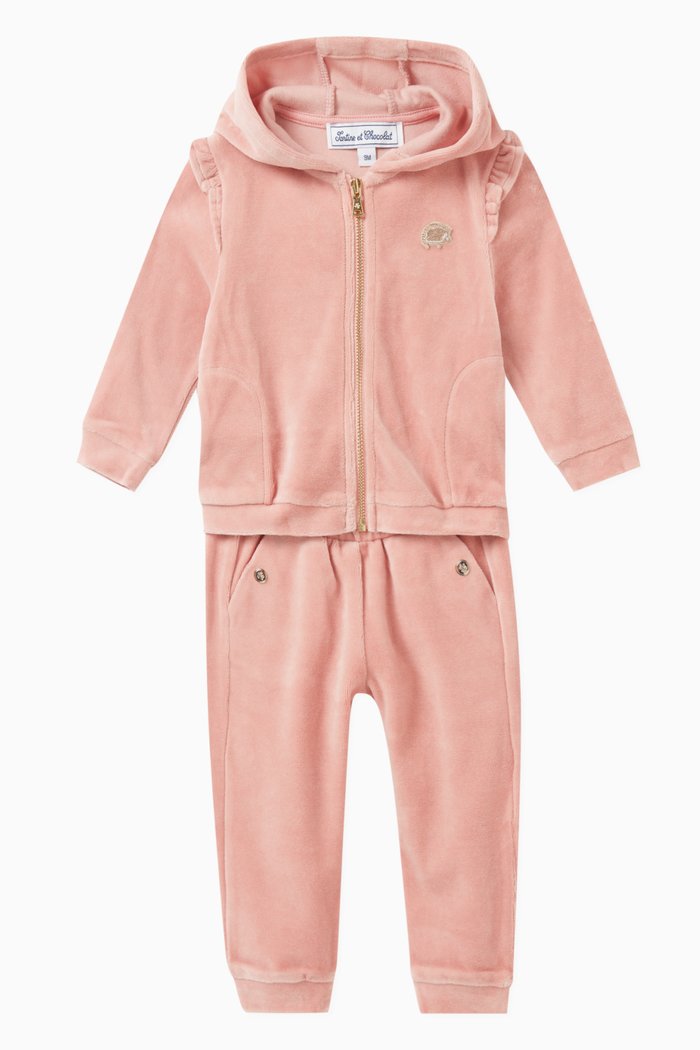 

Tracksuit in Cotton Blend Fleece, Pink