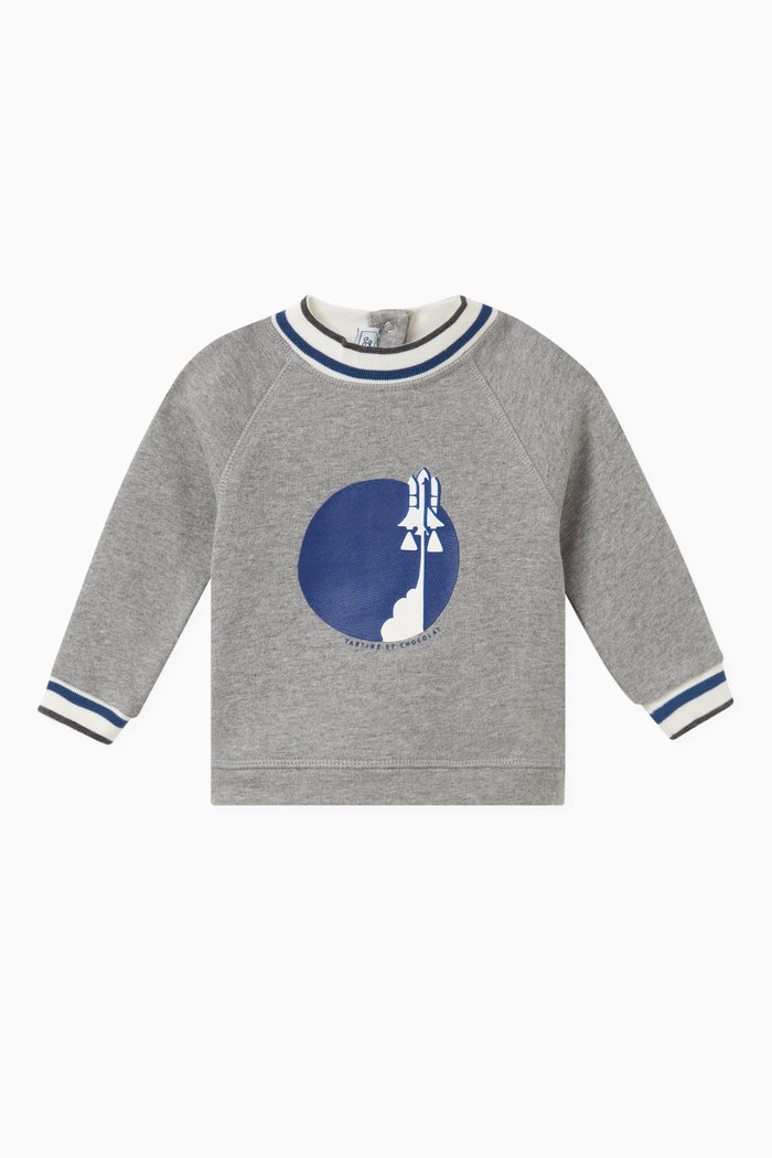 

Graphic Logo-print Sweatshirt in Cotton, Grey