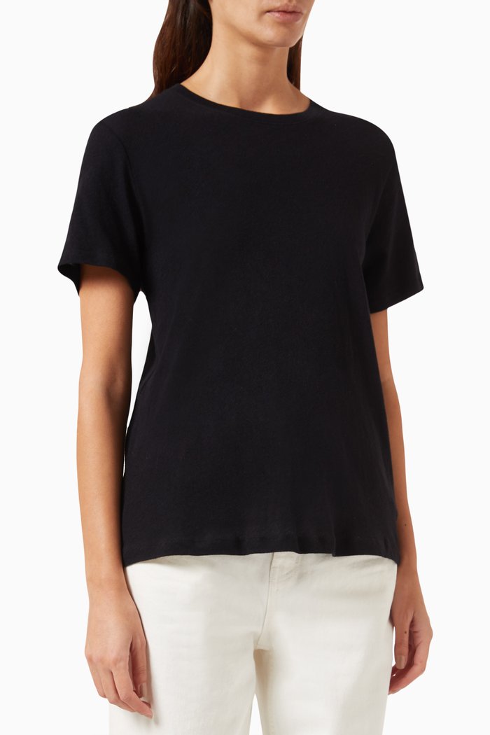 

Loose-fit T-shirt in Cashmere-blend, Black