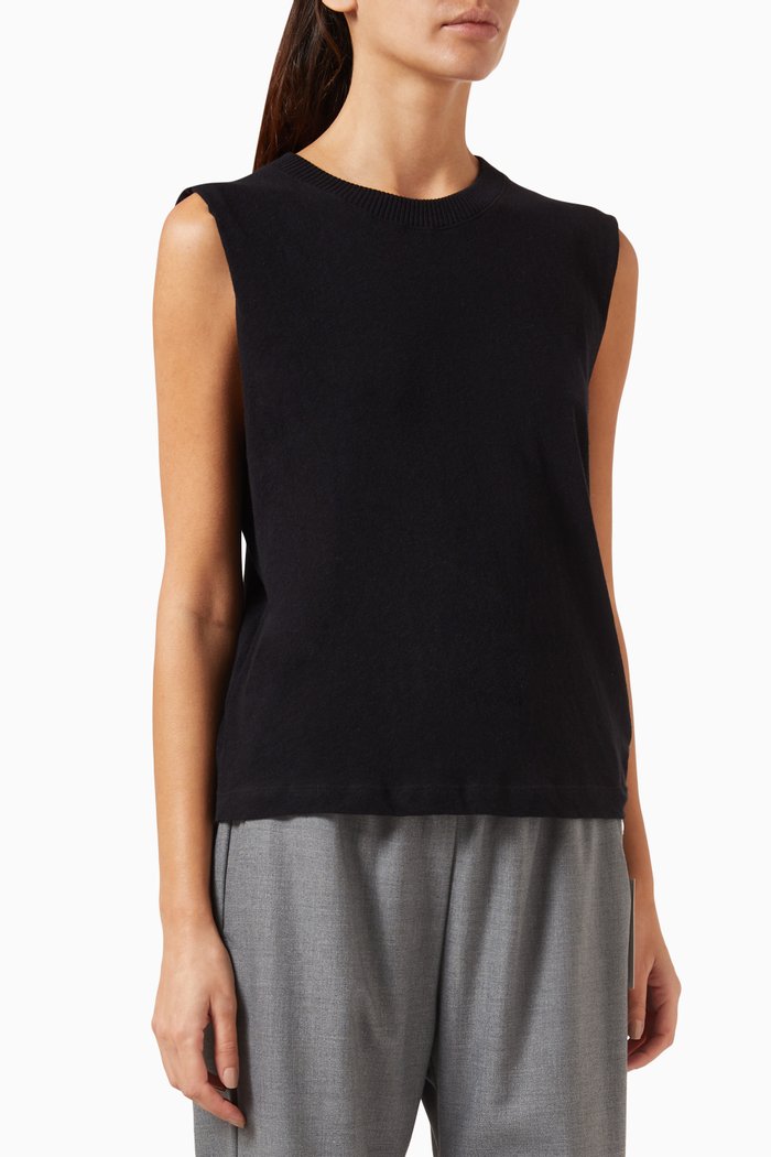

Easy Vest in Cashmere-jersey, Black