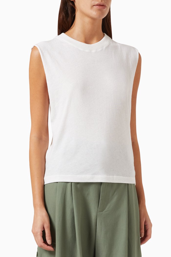

Easy Vest in Cashmere-jersey, White