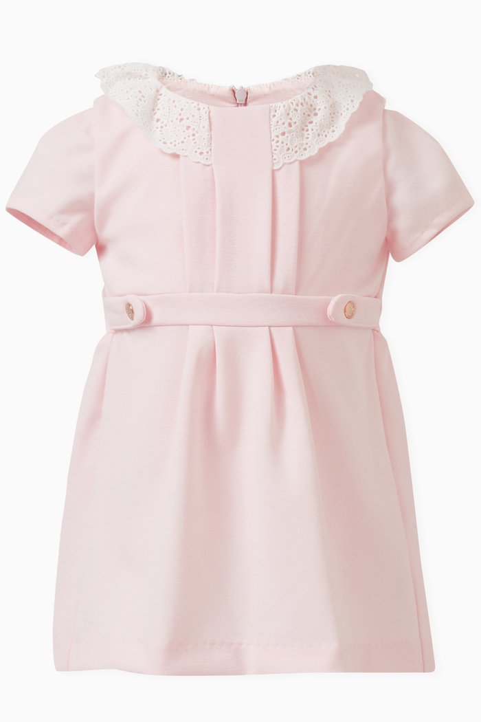 

Collared Dress in Stretch Polyelster-viscose Blend, Pink