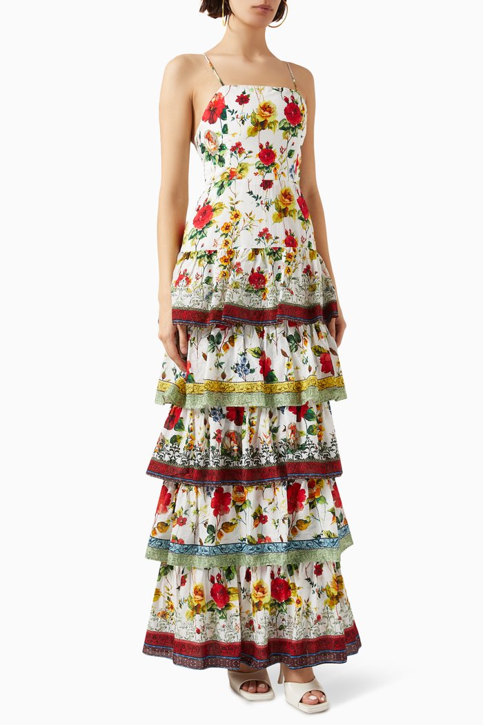 Valencia Dress in Cotton, Multicolour