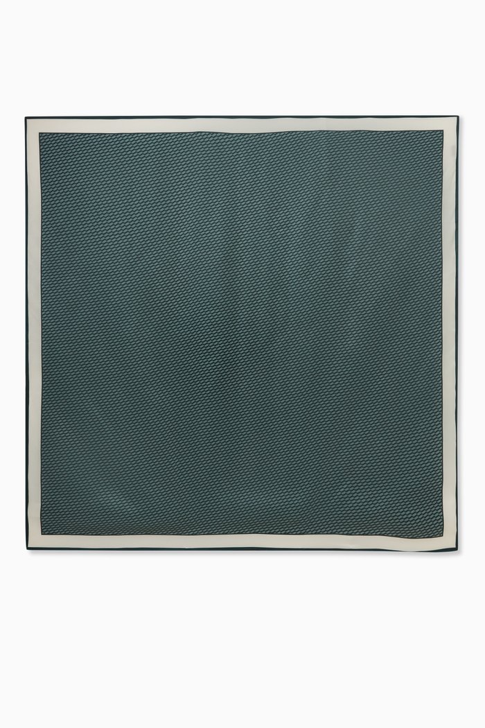 

Tavi Monogram Scarf in Silk-blend, Blue