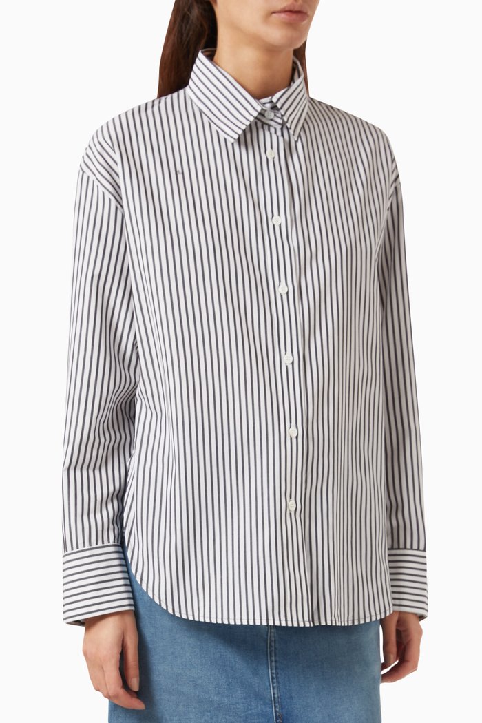 

Striped Shirt in Cotton, Grey