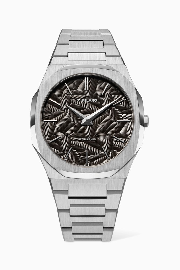 

Ultra Thin Quartz Stainless Steel Watch, 40mm, Grey
