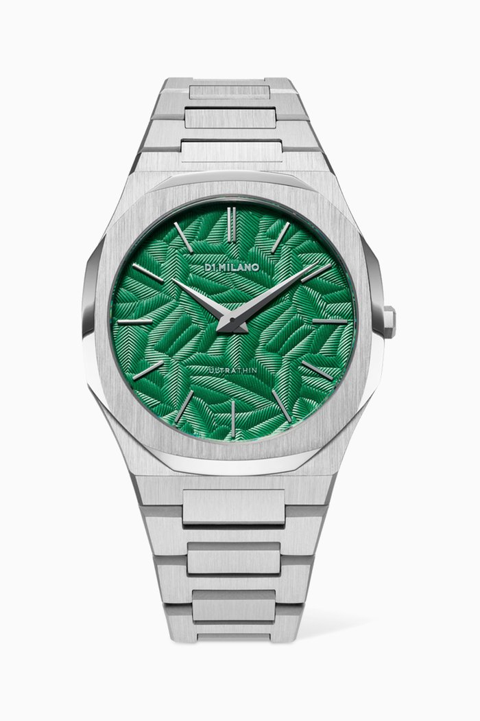 

Ultra Thin Quartz Stainless Steel Watch, 40mm, Green