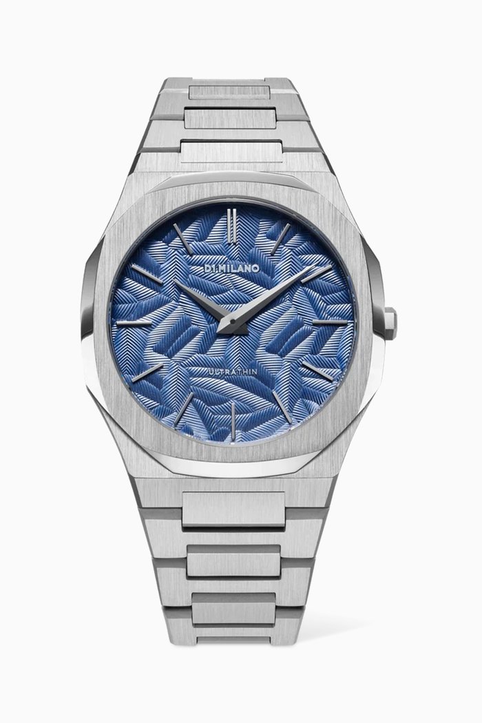 

Ultra Thin Quartz Stainless Steel Watch, 40mm, Blue
