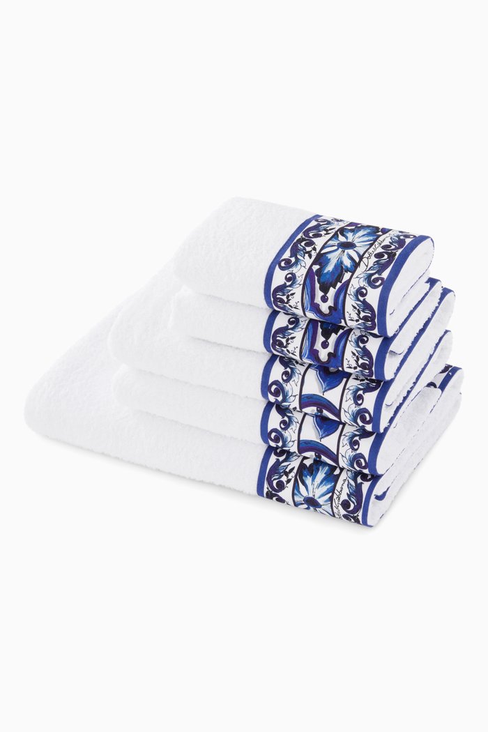 

5-piece Towel Set in Terry Cotton, Blue