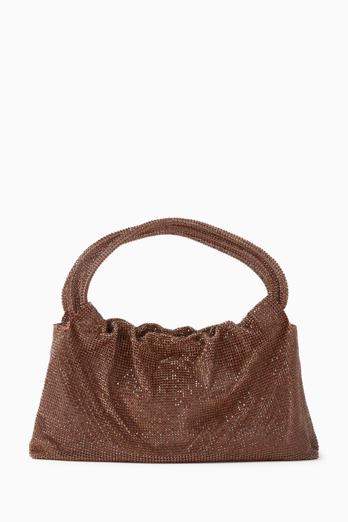

Mini Ellerie Crystal Bag in Metal Mesh, Brown