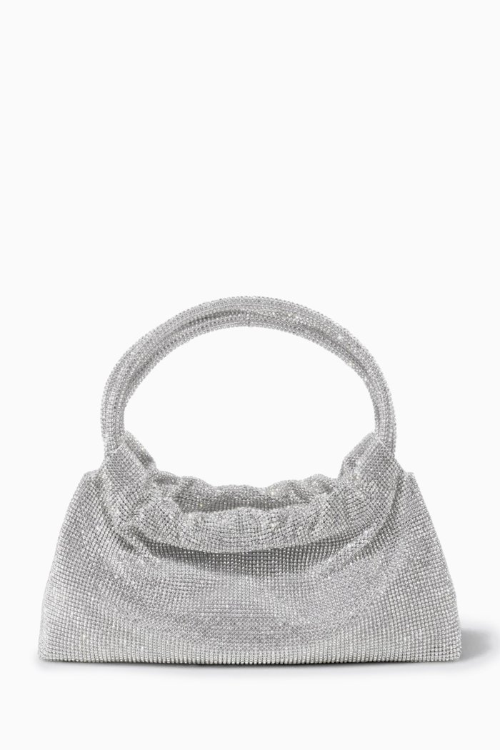 Ellerie Mini Crystal-embellished Bag in Leather, Silver