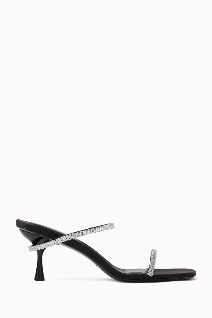 

Siren Wrap-Around Mules in Leather, Black
