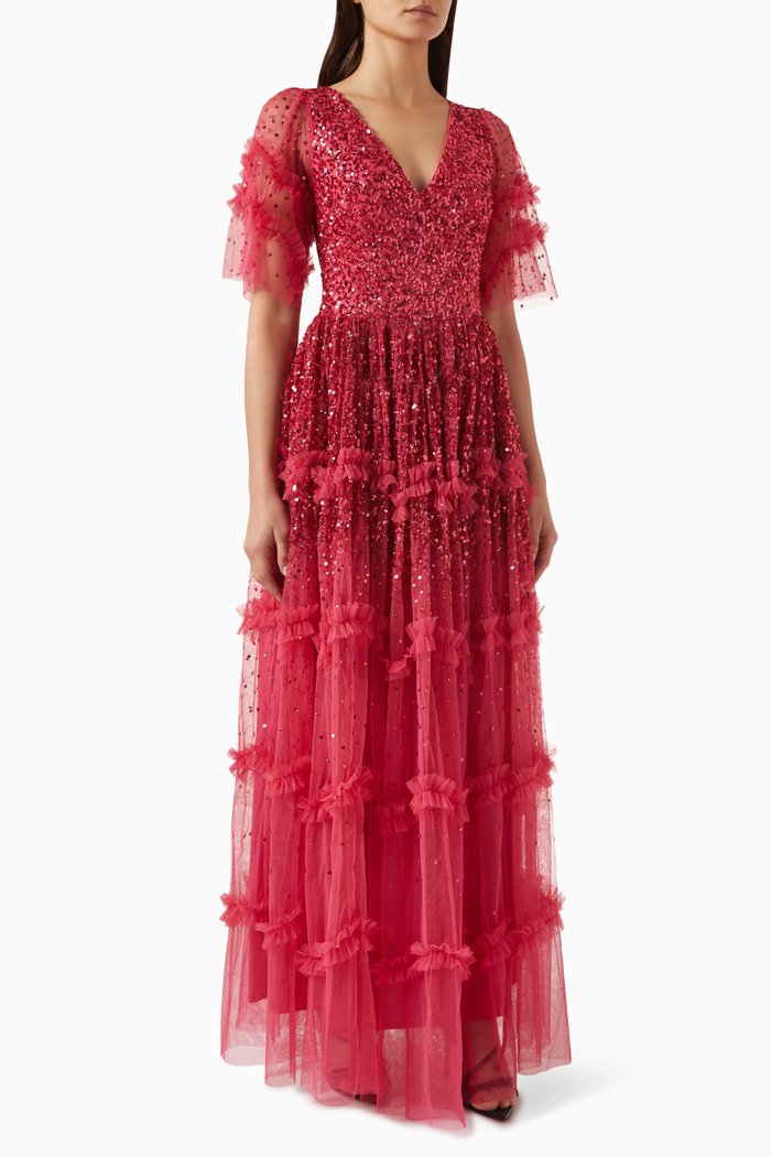 

Sequin-embellished Maxi Dress, Pink