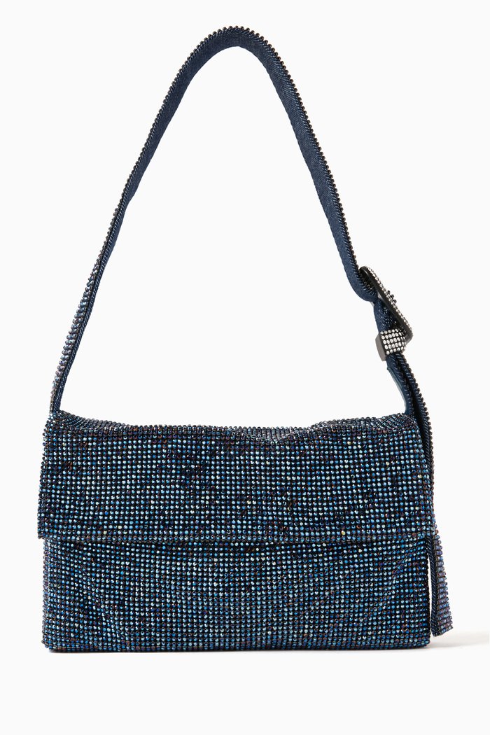

Mini Vitty Mignon Shoulder Bag in Rhinestone Crystal Mesh, Blue