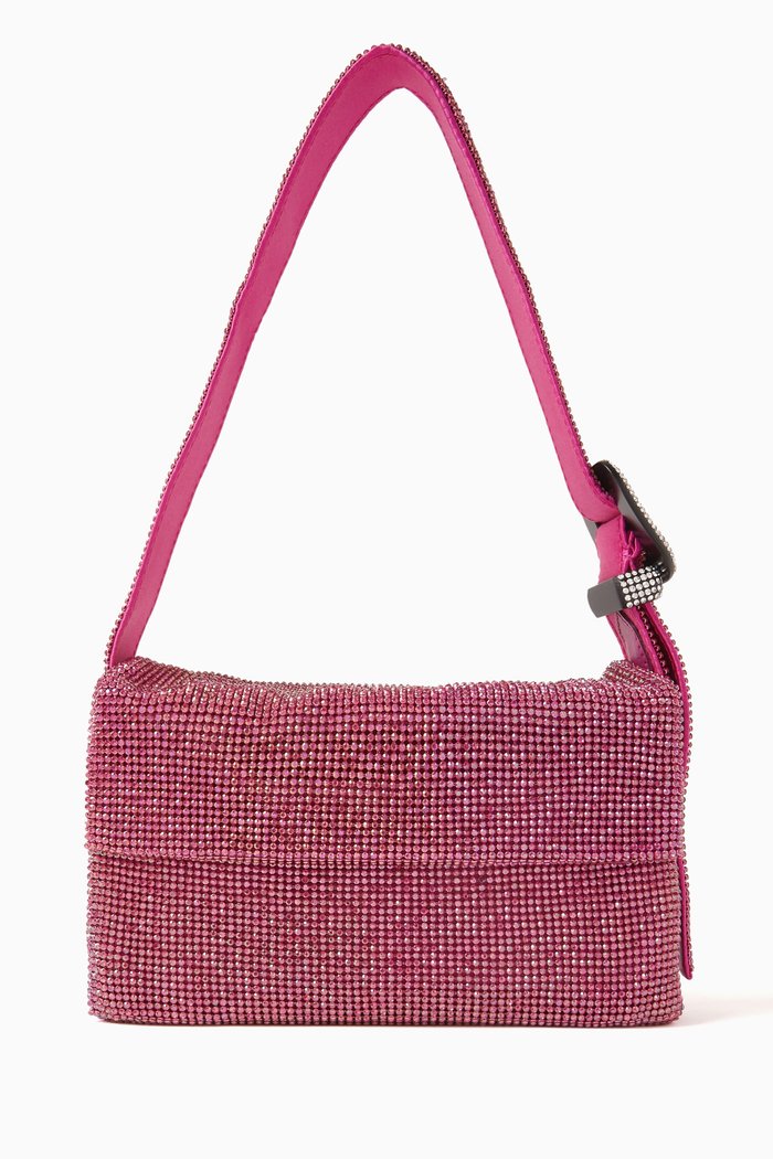 

Mini Vitty Mignon Shoulder Bag in Rhinestone Crystal Mesh, Pink