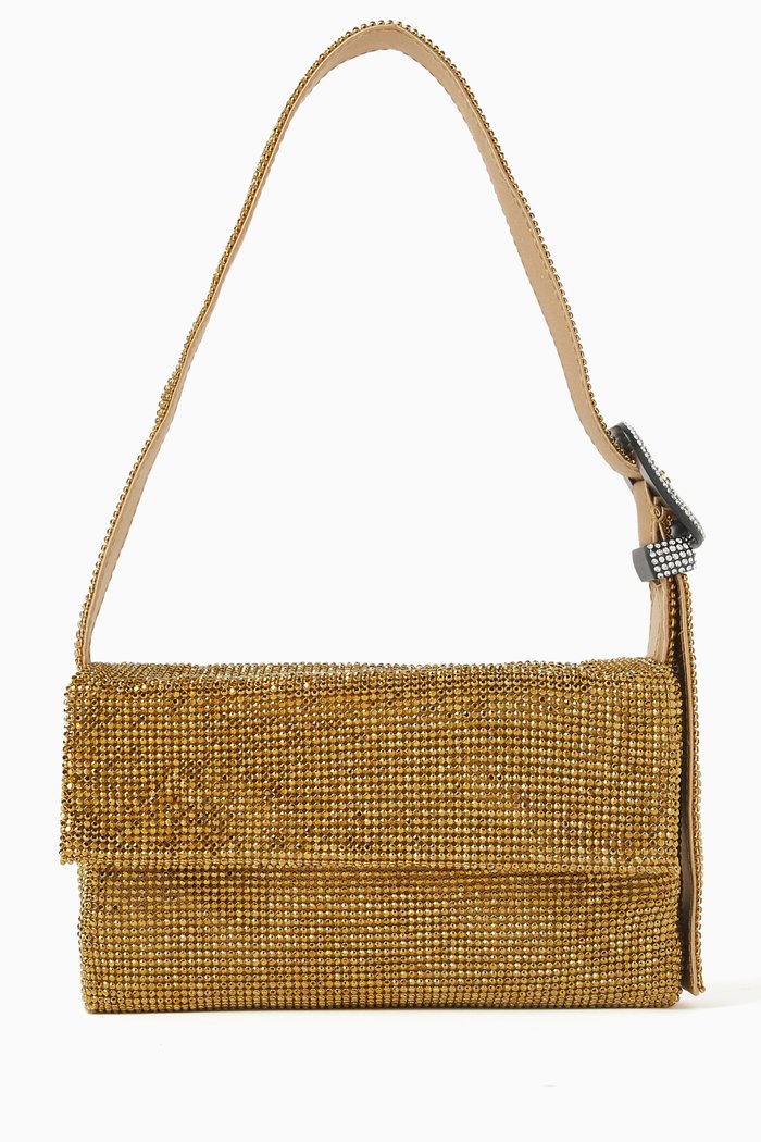 

Mini Vitty Mignon Shoulder Bag in Rhinestone Crystal Mesh, Gold