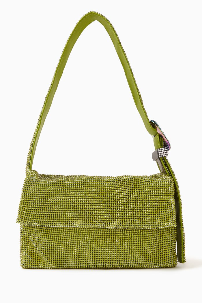 

Mini Vitty Mignon Shoulder Bag in Rhinestone Crystal Mesh, Green