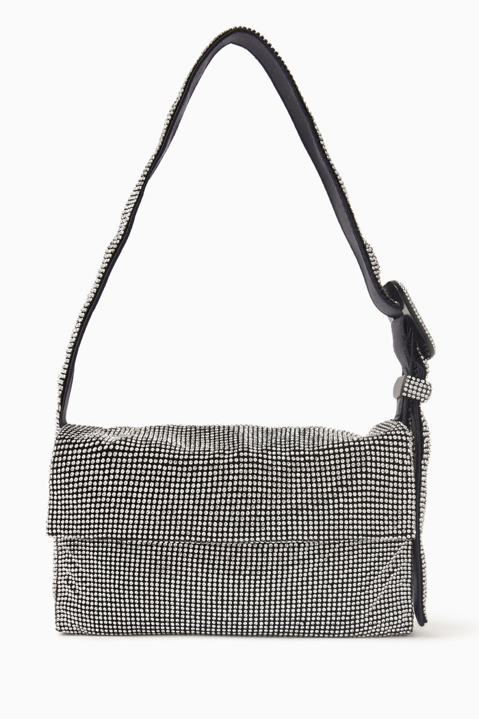 

Mini Vitty Mignon Shoulder Bag in Rhinestone Crystal Mesh, Grey