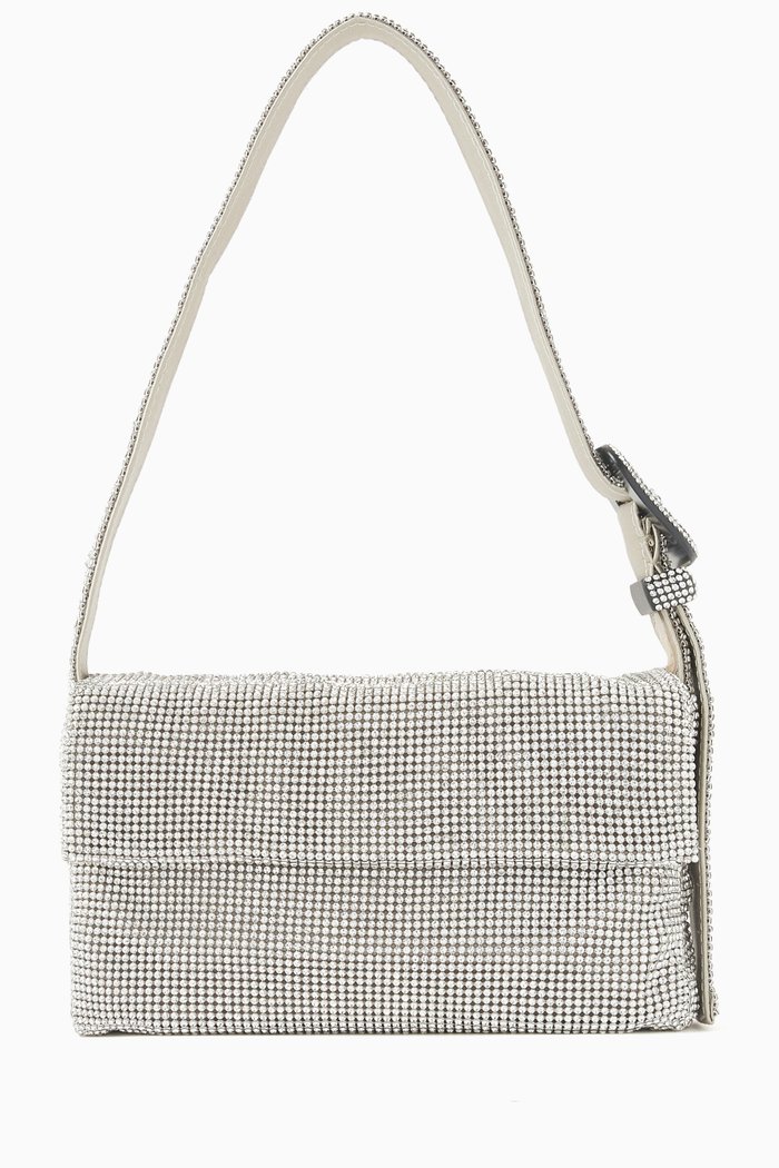 

Mini Vitty Mignon Shoulder Bag in Rhinestone Crystal Mesh, Grey