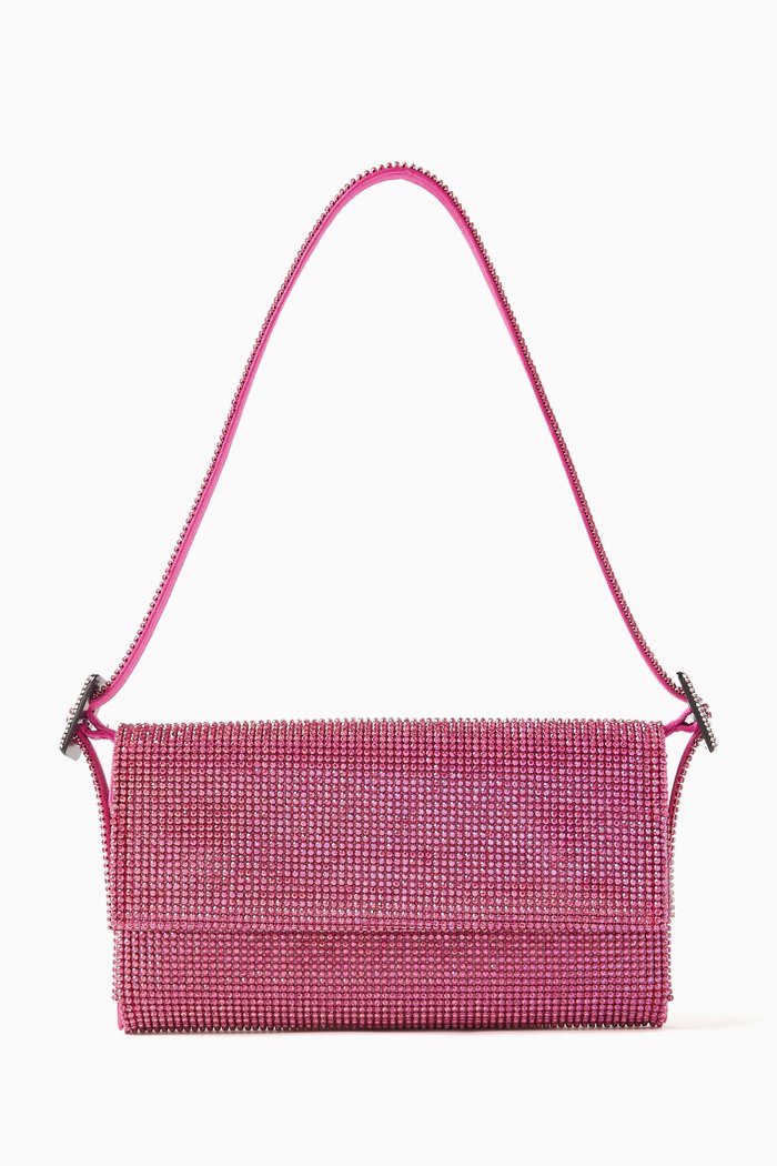 

Small Vittisimma La Petite Shoulder Bag in Crystal Mesh, Pink
