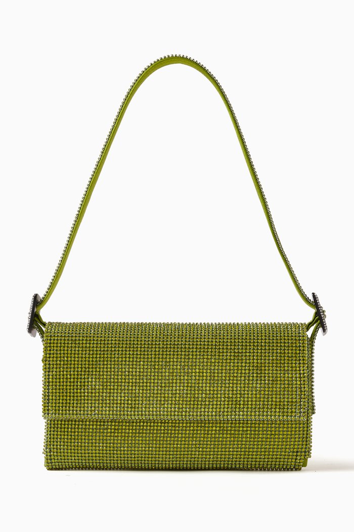 

Small Vittisimma La Petite Shoulder Bag in Crystal Mesh, Green