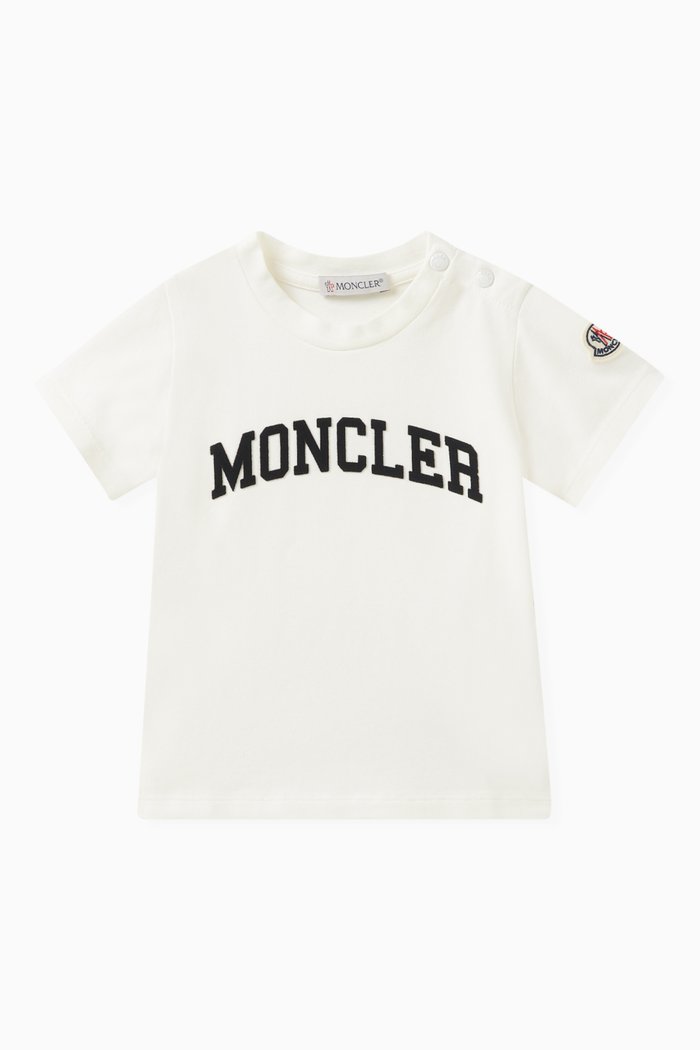

Graphic Monogram Print T-shirt in Stretch Cotton Jersey, White