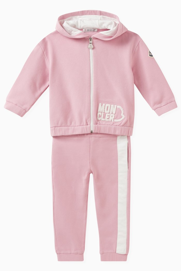 

Tracksuit Set in Stretch Cotton Fleece, Pink