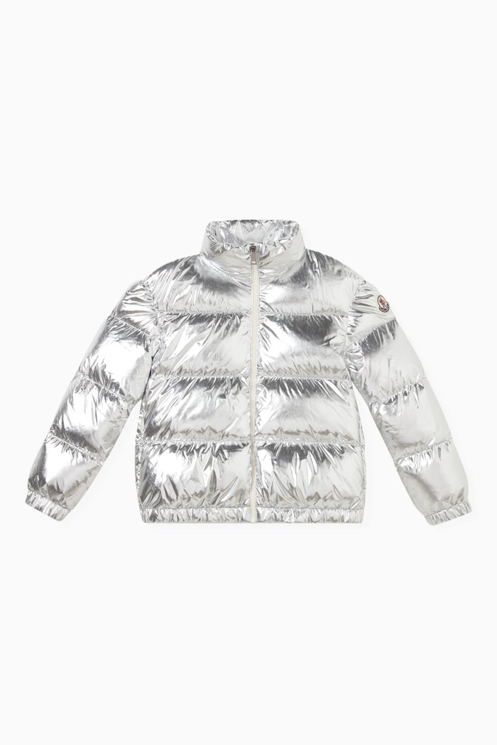 

Meuse Jacket in Quilted Metallic Nylon, Silver