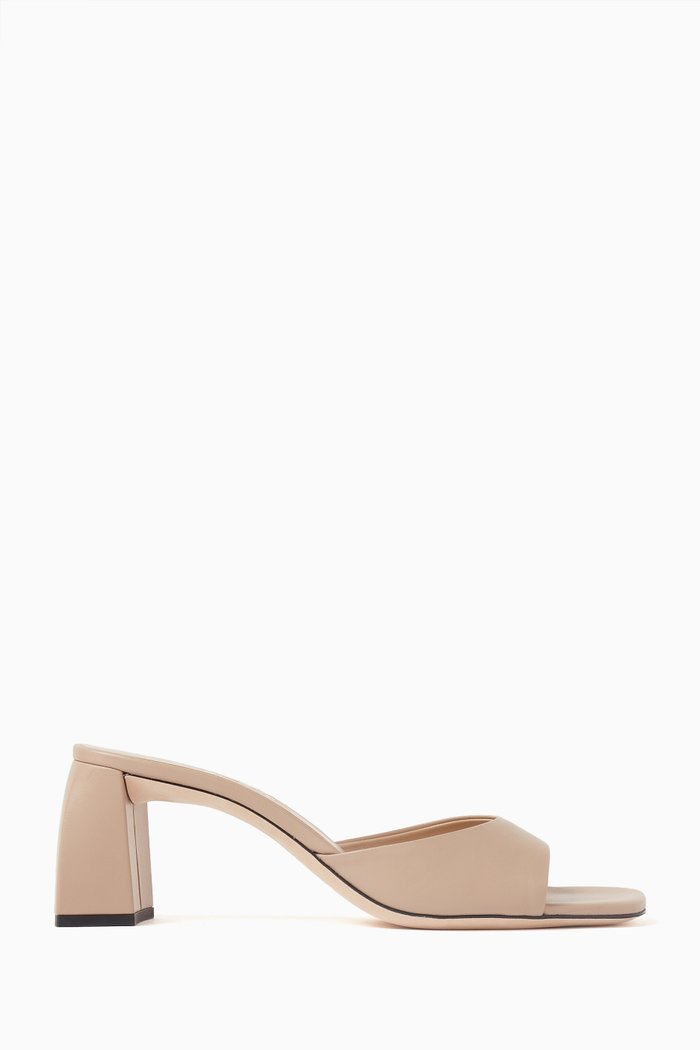 

Romy 70 Mule Sandals in Nappa Leather, Neutral