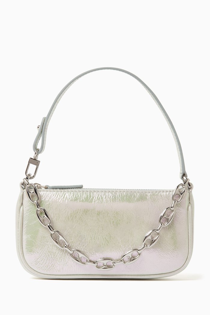 

Mini Rachel Bag in Metallic Scrabble Leather, Silver