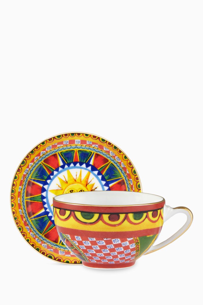 Carretto Sole Tea Set in Porcelain, Multicolour