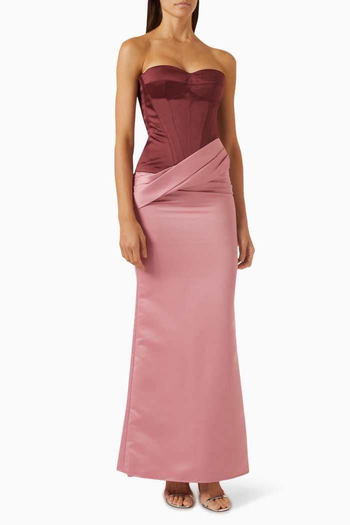 

The Two-tone Undressed Gown in Satin-crepe, Multicolour