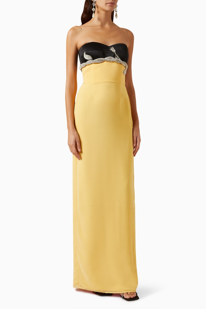 

Edith Embellished Dress, Yellow